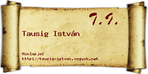Tausig István névjegykártya